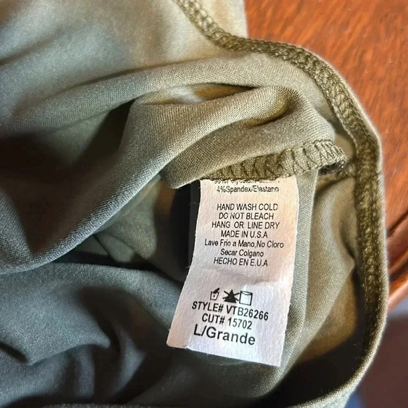 nwt Olive Green BODYSUIT TOP silky soft LARGE - Picture 5 of 5